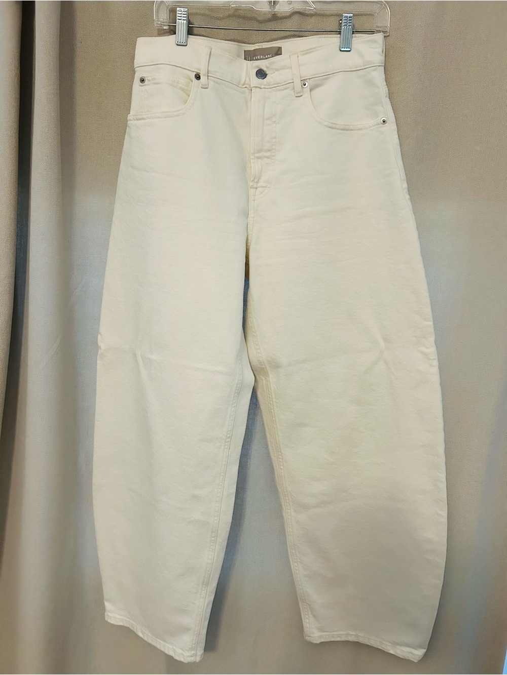 Everlane The Way-High Curve Jeans Calico Ecru Barrel Leg Size 29 - Picture 2 of 5